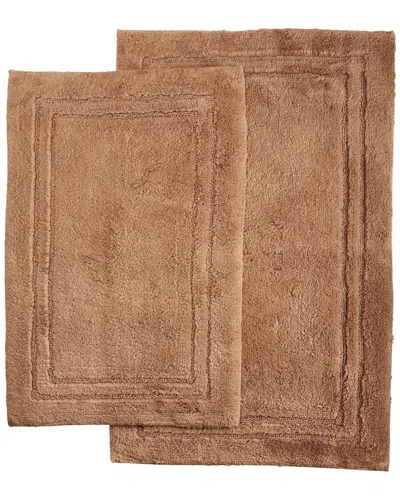 SUPERIOR SUPERIOR LUXURIOUS SET OF 2 NON-SKID COTTON BATH RUGS