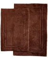 Superior Luxurious Set Of 2 Non-skid Cotton Bath Rugs In Brown