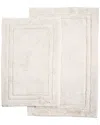 Superior Luxurious Set Of 2 Non-skid Cotton Bath Rugs In White
