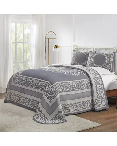 Superior Lyron Boho Mandala Lightweight Woven Jacquard Oversized Cotton Blend Bedspread And Sham Set In Blue