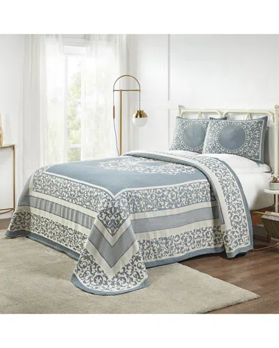 Superior Lyron Boho Mandala Lightweight Woven Jacquard Oversized Cotton Blend Bedspread And Sham Set In Blue