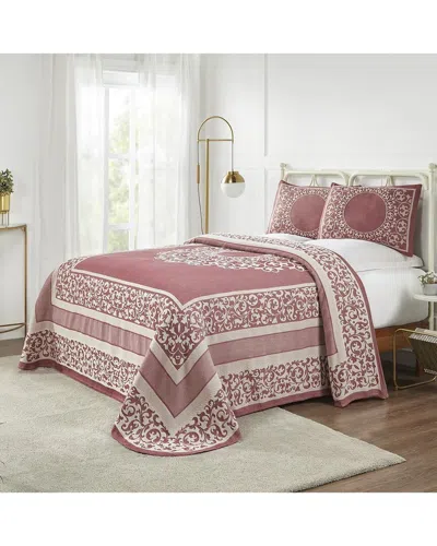 Superior Lyron Boho Mandala Lightweight Woven Jacquard Oversized Cotton Blend Bedspread And Sham Set In Red