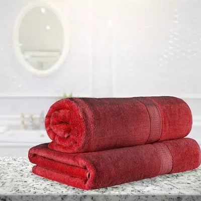 Superior Madison Collection | 100% Egyptian Cotton 2-pc. Bath Sheet In Red