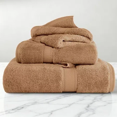 Superior Madison Collection | 100% Egyptian Cotton 3-pc. Quick Dry Solid Bath Towel Set In Orange