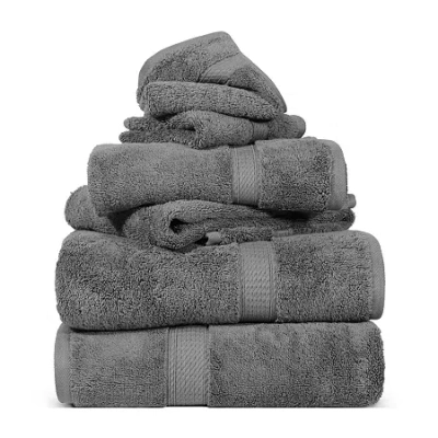 Superior Madison Collection | 100% Egyptian Cotton 6-pc. Quick Dry Solid Bath Towel Set In Black