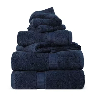 Superior Madison Collection | 100% Egyptian Cotton 6-pc. Quick Dry Solid Bath Towel Set In Blue
