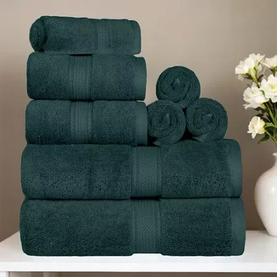 Superior Madison Collection | 100% Egyptian Cotton 8-pc. Quick Dry Solid Bath Towel Set In Green