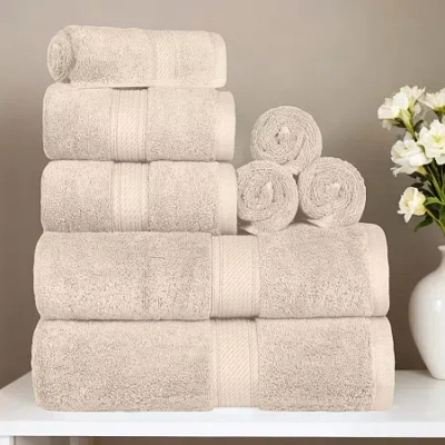 Superior Madison Collection | 100% Egyptian Cotton 8-pc. Quick Dry Solid Bath Towel Set In Sand