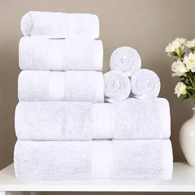 Superior Madison Collection | 100% Egyptian Cotton 8-pc. Quick Dry Solid Bath Towel Set In White