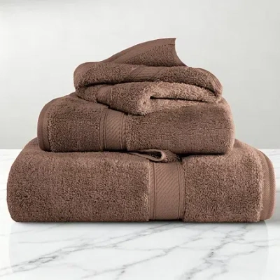 Superior Madison Collection | Plush Egyptian Cotton 3-pc. Quick Dry Solid Bath Towel Set In Brown