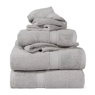 Superior Madison Collection | Plush Egyptian Cotton 6-pc. Quick Dry Solid Bath Towel Set In Gray