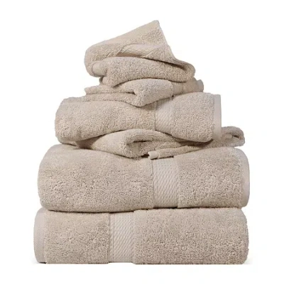 Superior Madison Collection | Plush Egyptian Cotton 6-pc. Quick Dry Solid Bath Towel Set In Neutral