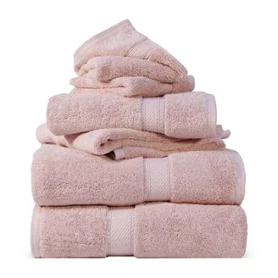 Superior Madison Collection | Plush Egyptian Cotton 6-pc. Quick Dry Solid Bath Towel Set In Pink