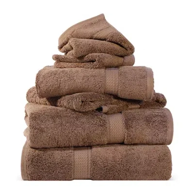 Superior Madison Collection | Plush Egyptian Cotton 6-pc. Quick Dry Solid Bath Towel Set In Brown