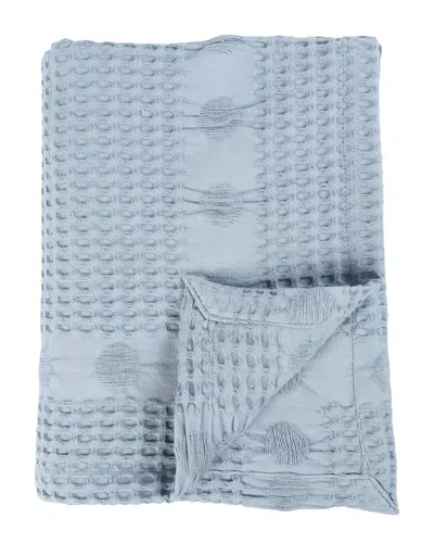 Superior Mai Geometric Waffle Medium Weight Throw In Blue