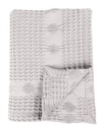 Superior Mai Geometric Waffle Medium Weight Throw In Gray