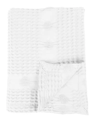 Superior Mai Geometric Waffle Medium Weight Throw In White