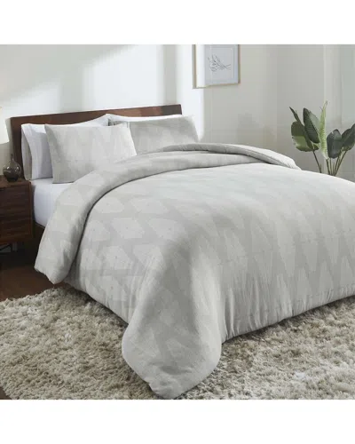 Superior Manali Woven Breathable Geometric Comforter Set In Grey