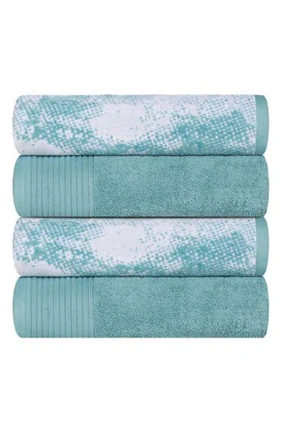 Superior Marble 10-piece Quick-drying Cotton Towel Set In Blue
