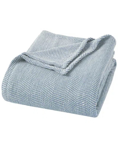 Superior Maya Chenille Herringbone Medium Weight Blanket In Blue