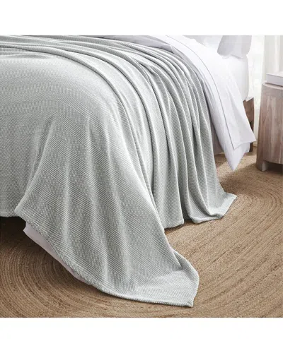 Superior Maya Chenille Herringbone Medium Weight Blanket In Green
