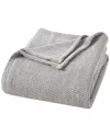 Superior Maya Chenille Herringbone Medium Weight Blanket In Grey