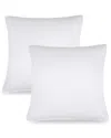 Superior Microfiber Square Hypoallergenic Down Alternative Decorative Euro Bed Pillow Inserts- Set In White