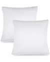 Superior Microfiber Square Hypoallergenic Down Alternative Decorative Euro Bed Pillow Inserts- Set In White