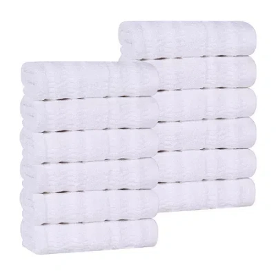 Superior Mika Collection | 80% Cotton 20% Viscose 12-pc. Quick Dry Washcloth In White