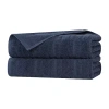 Superior Mika Collection | 80% Cotton 20% Viscose 2-pc. Bath Sheet In Blue