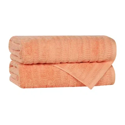 Superior Mika Collection | 80% Cotton 20% Viscose 2-pc. Quick Dry Bath Towel In Pink