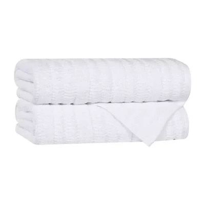 Superior Mika Collection | 80% Cotton 20% Viscose 2-pc. Quick Dry Bath Towel In White