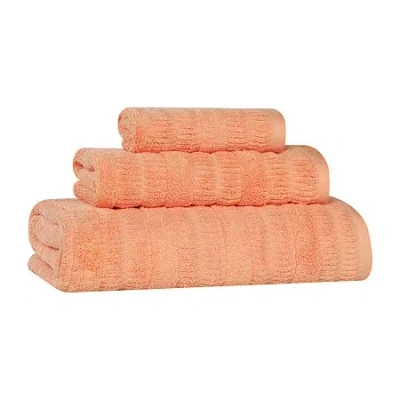 Superior Mika Collection | 80% Cotton 20% Viscose 3-pc. Quick Dry Solid Bath Towel Set In Pink