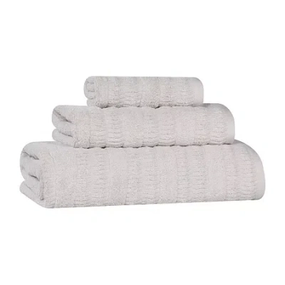 Superior Mika Collection | 80% Cotton 20% Viscose 3-pc. Quick Dry Solid Bath Towel Set In Gray