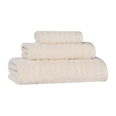 Superior Mika Collection | 80% Cotton 20% Viscose 3-pc. Quick Dry Solid Bath Towel Set In White