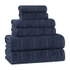 Superior Mika Collection | 80% Cotton 20% Viscose 6-pc. Quick Dry Solid Bath Towel Set In Blue