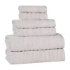 Superior Mika Collection | 80% Cotton 20% Viscose 6-pc. Quick Dry Solid Bath Towel Set In Silver