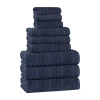 Superior Mika Collection | 80% Cotton 20% Viscose 9-pc. Quick Dry Solid Bath Towel Set In Blue