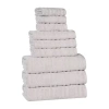 Superior Mika Collection | 80% Cotton 20% Viscose 9-pc. Quick Dry Solid Bath Towel Set In Silver