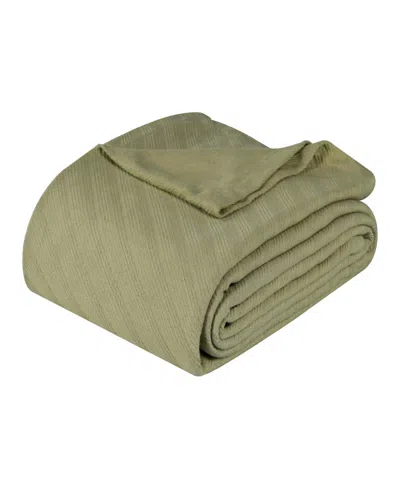 SUPERIOR MILAN COTTON JACQUARD DOBBY WEAVE TEXTURED STRIPED LIGHTWEIGHT WOVEN BLANKET, FULL/QUEEN