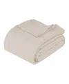 Superior Milan Cotton Jacquard Dobby Weave Textured Striped Lightweight Woven Blanket, Twin In Ivory