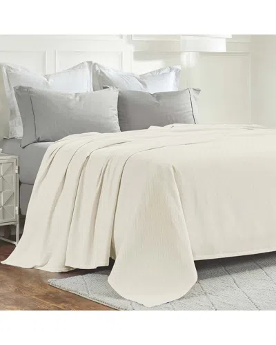 Superior Milan Cotton Textured Striped Lightweight Woven Blanket