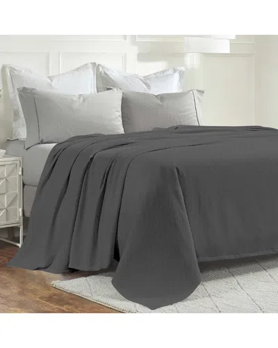 SUPERIOR SUPERIOR MILAN COTTON TEXTURED STRIPED LIGHTWEIGHT WOVEN BLANKET