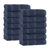 Superior Mile Collection | 80% Cotton 20% Viscose 12-pc. Quick Dry Washcloth In Blue
