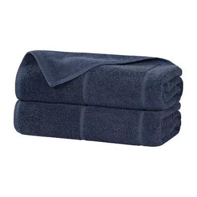 Superior Mile Collection | 80% Cotton 20% Viscose 2-pc. Bath Sheet In Blue