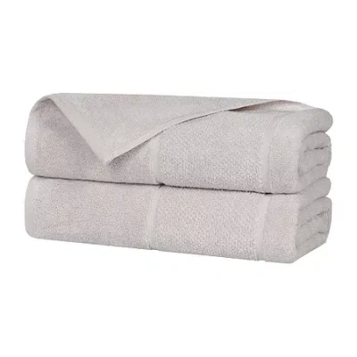 Superior Mile Collection | 80% Cotton 20% Viscose 2-pc. Bath Sheet In Silver