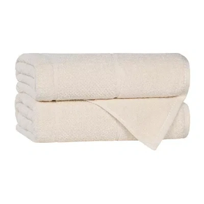 Superior Mile Collection | 80% Cotton 20% Viscose 2-pc. Quick Dry Bath Towel In White