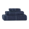 Superior Mile Smart Twist Cotton Medium Weight Solid Broad Border 3pc Towel  Set In Blue
