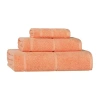 Superior Mile Collection | 80% Cotton 20% Viscose 3-pc. Quick Dry Solid Bath Towel Set In Orange
