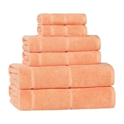 Superior Mile Collection | 80% Cotton 20% Viscose 6-pc. Quick Dry Solid Bath Towel Set In Pink